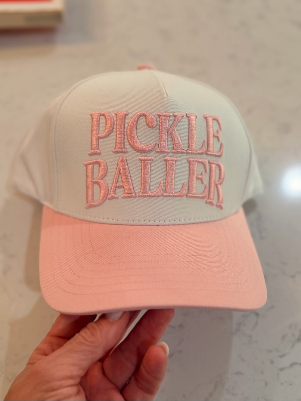 Pickle Baller Women’s Two-Tone Pink & Cream Cap